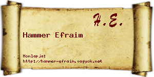 Hammer Efraim névjegykártya